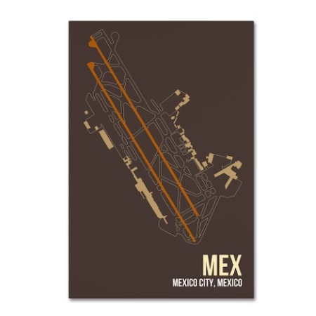 08 Left 'MEX Airport Layout' Canvas Art,16x24
